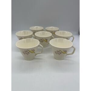 Vintage 1950's Duncan Hines Stetson Wheat Pattern Set of 7 Coffee Cups Mugs 7